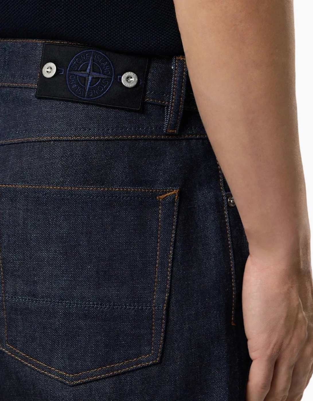 Stone Island Indigo Denim-Raw Jeans in Blue