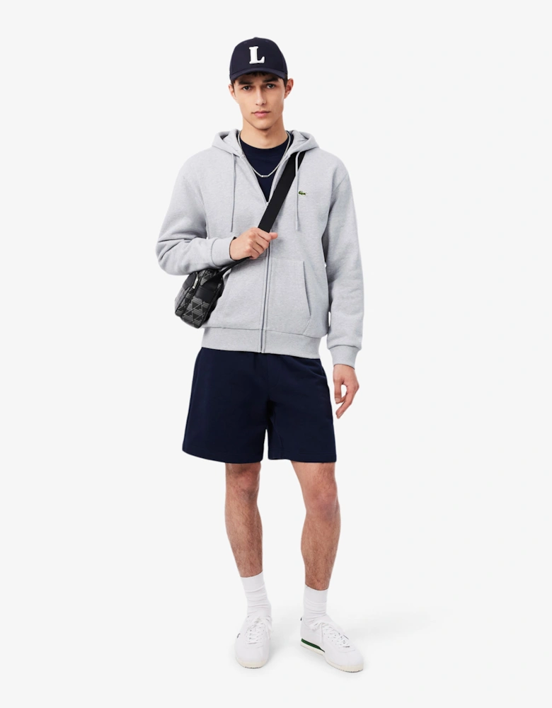 Lacoste Fleece Full-Zip Mens Classic Fit Hoodie - Silver Chine CCA