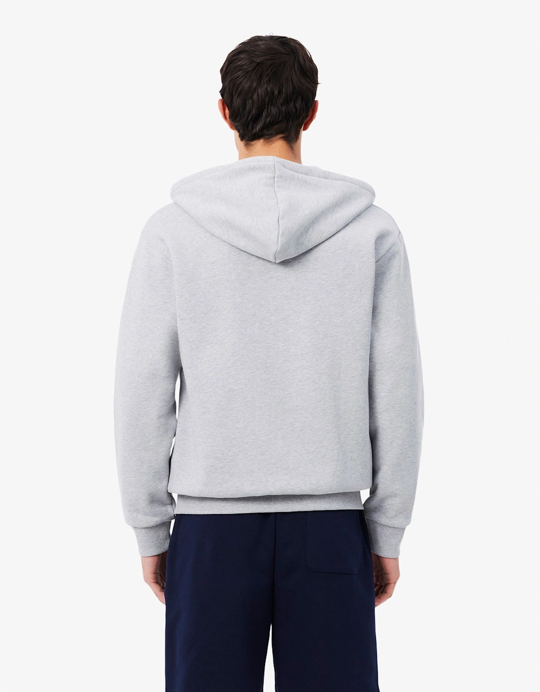 Lacoste Fleece Full-Zip Mens Classic Fit Hoodie - Silver Chine CCA