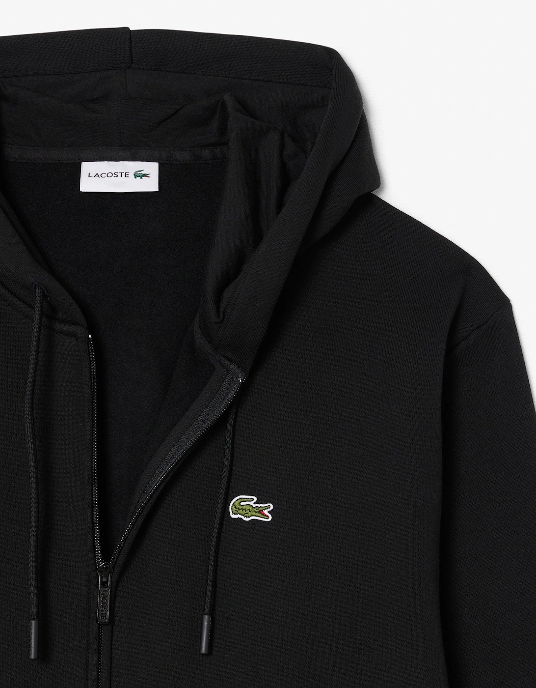 Lacoste Fleece Full-Zip Mens Classic Fit Hoodie - Black 031