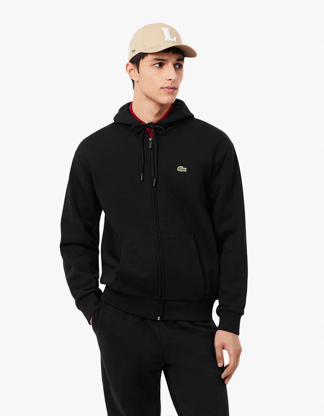 Lacoste Fleece Full-Zip Mens Classic Fit Hoodie - Black 031, 9 of 8