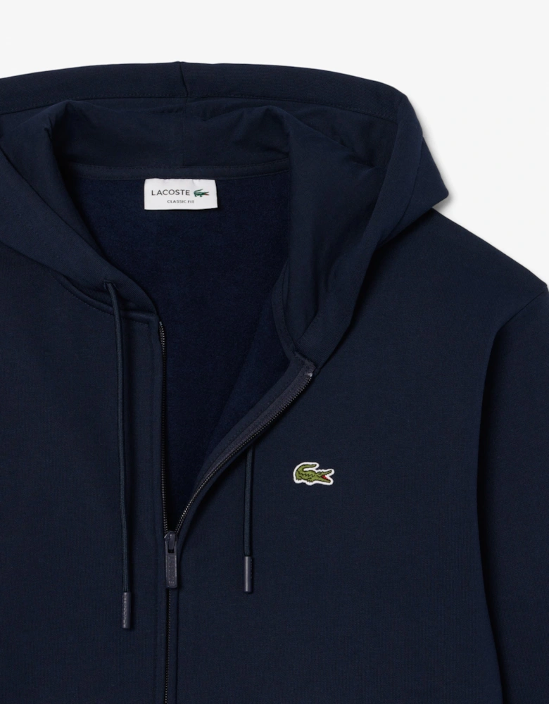 Lacoste Fleece Full-Zip Mens Classic Fit Hoodie - Navy 166