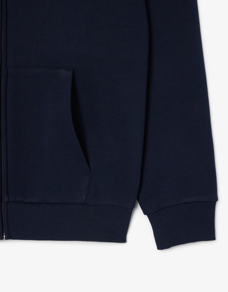 Lacoste Fleece Full-Zip Mens Classic Fit Hoodie - Navy 166