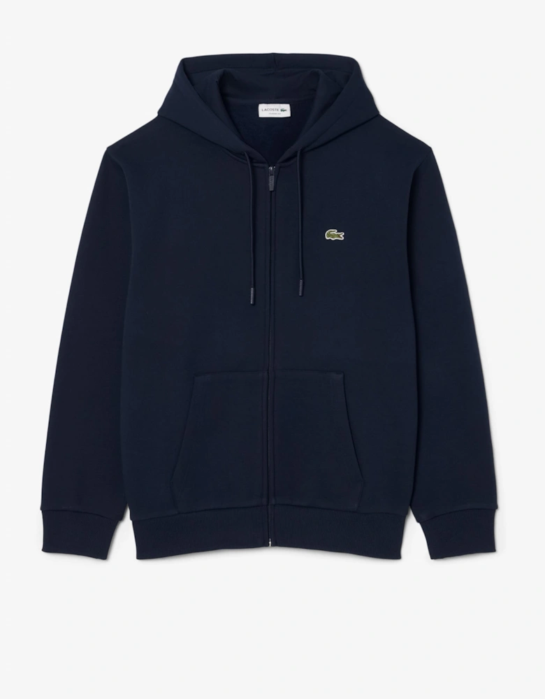 Lacoste Fleece Full-Zip Mens Classic Fit Hoodie - Navy 166