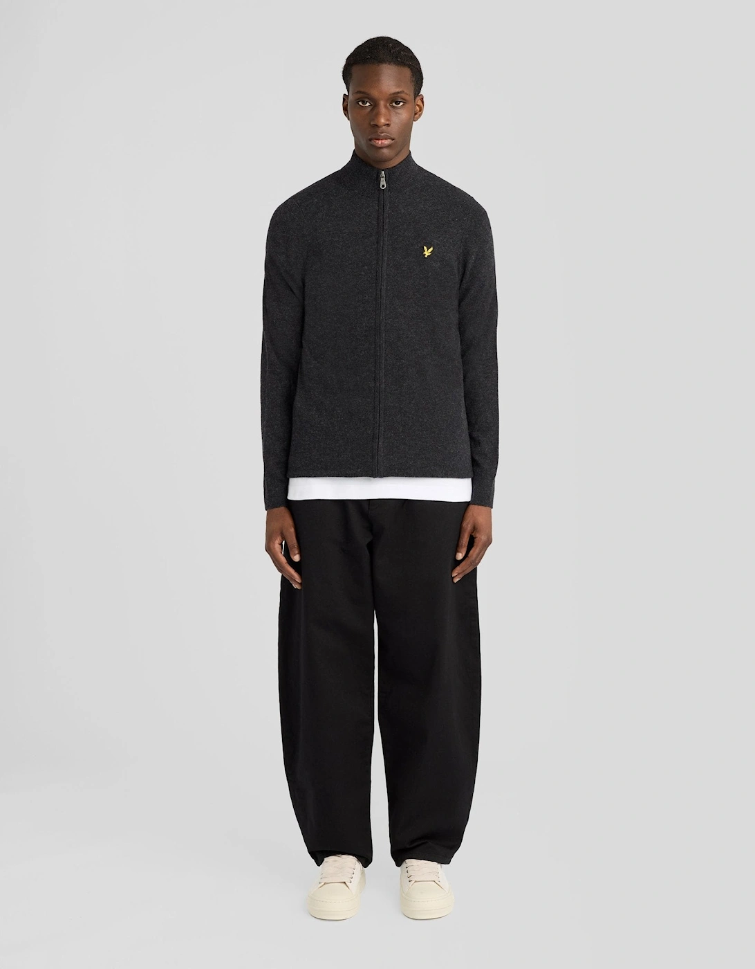 Lambswool Blend Zip Cardigan