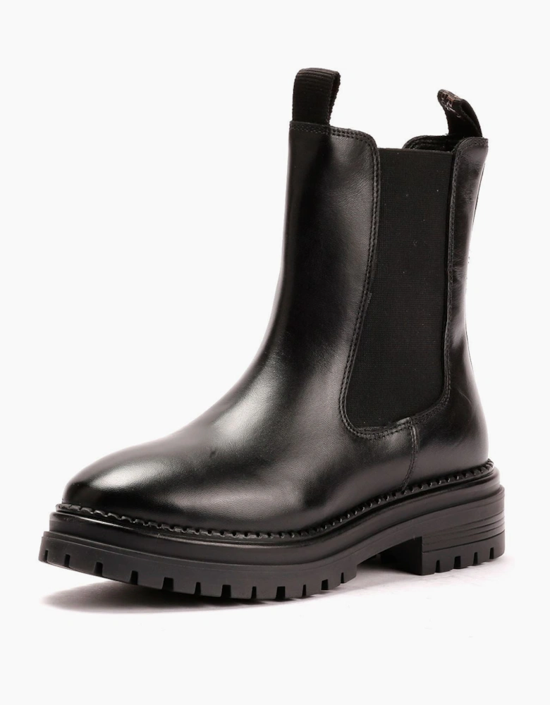 Osprey London The Hampton Chelsea Leather Women's Black/Merlot Boots