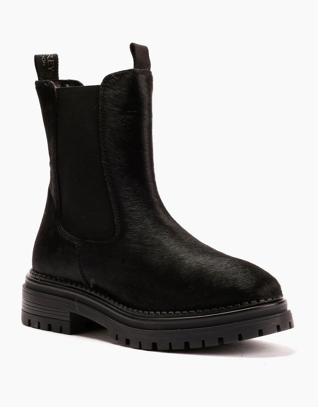 Osprey London The Hampton Chelsea Leather/Pony Hair Women's Black/Olive Boots