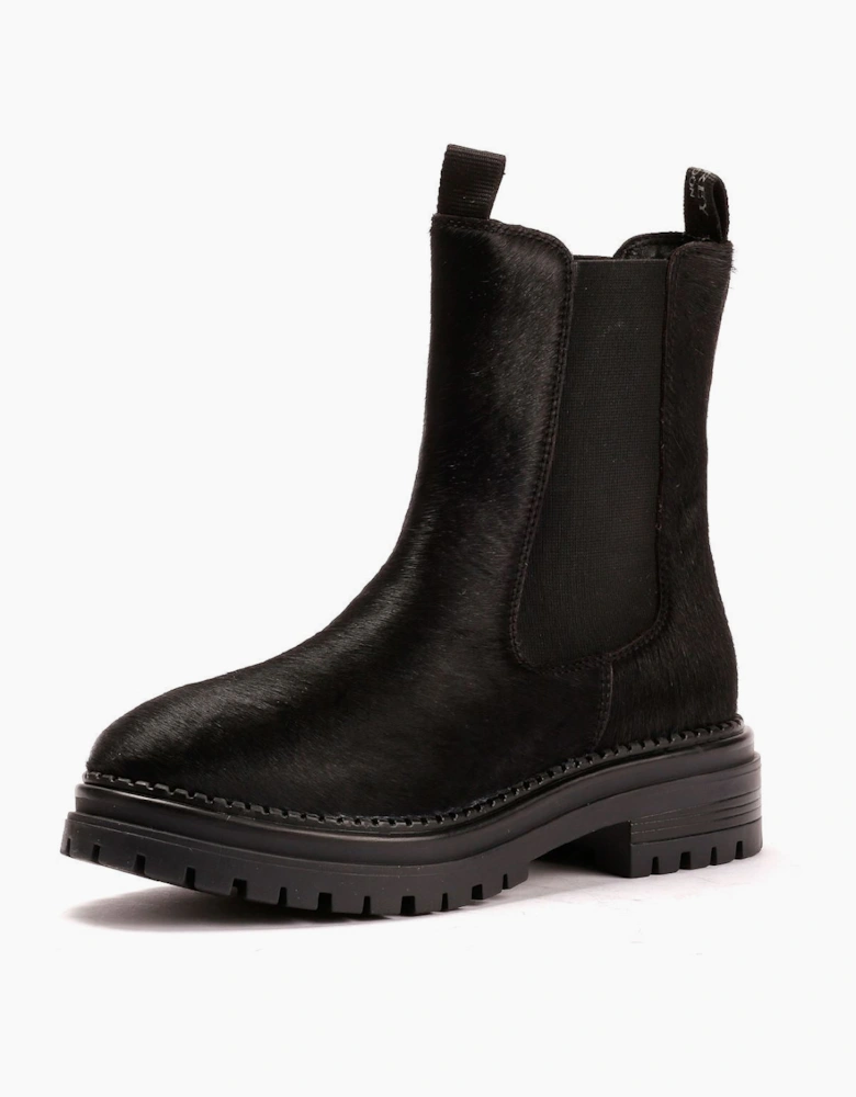 Osprey London The Hampton Chelsea Leather/Pony Hair Women's Black/Olive Boots