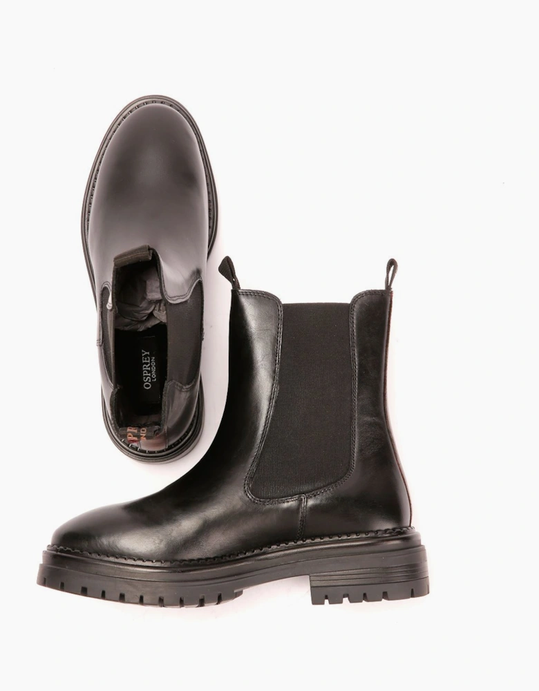 Osprey London The Hampton Chelsea Leather Women's Black/Merlot Boots