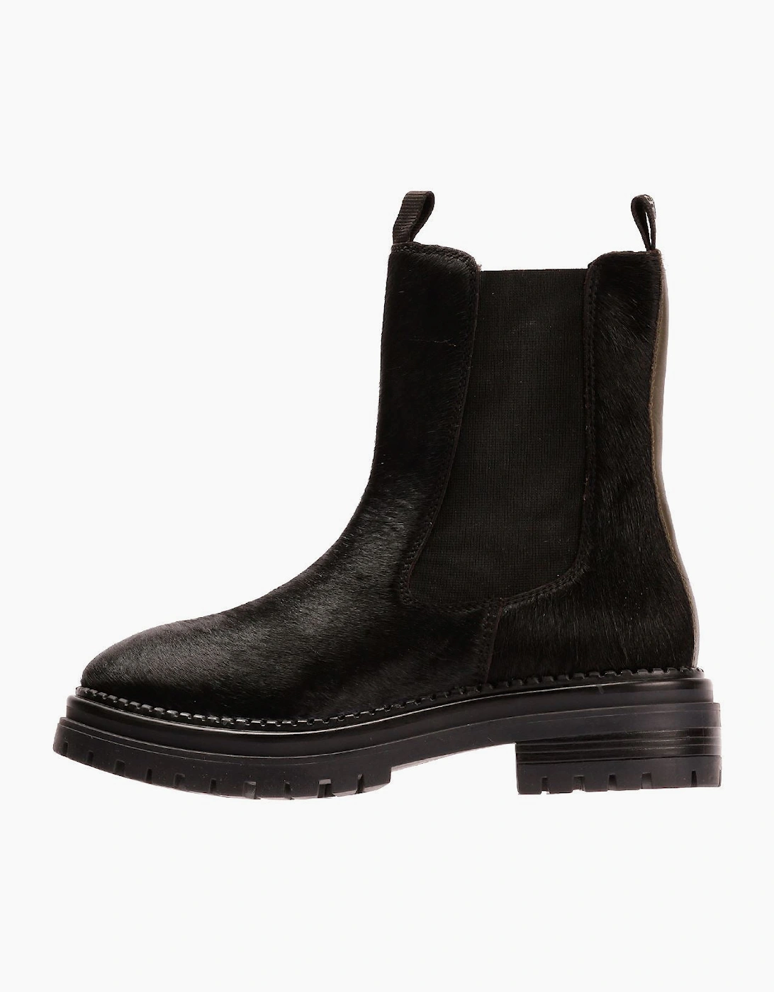 Osprey London The Hampton Chelsea Leather/Pony Hair Women's Black/Olive Boots