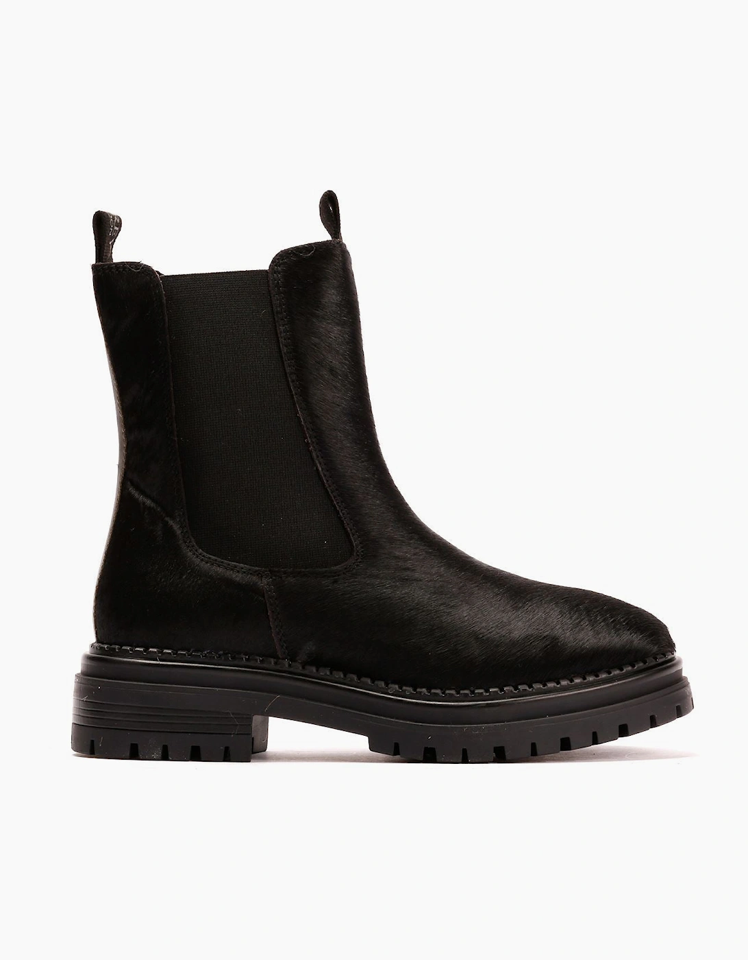Osprey London The Hampton Chelsea Leather/Pony Hair Women's Black/Olive Boots