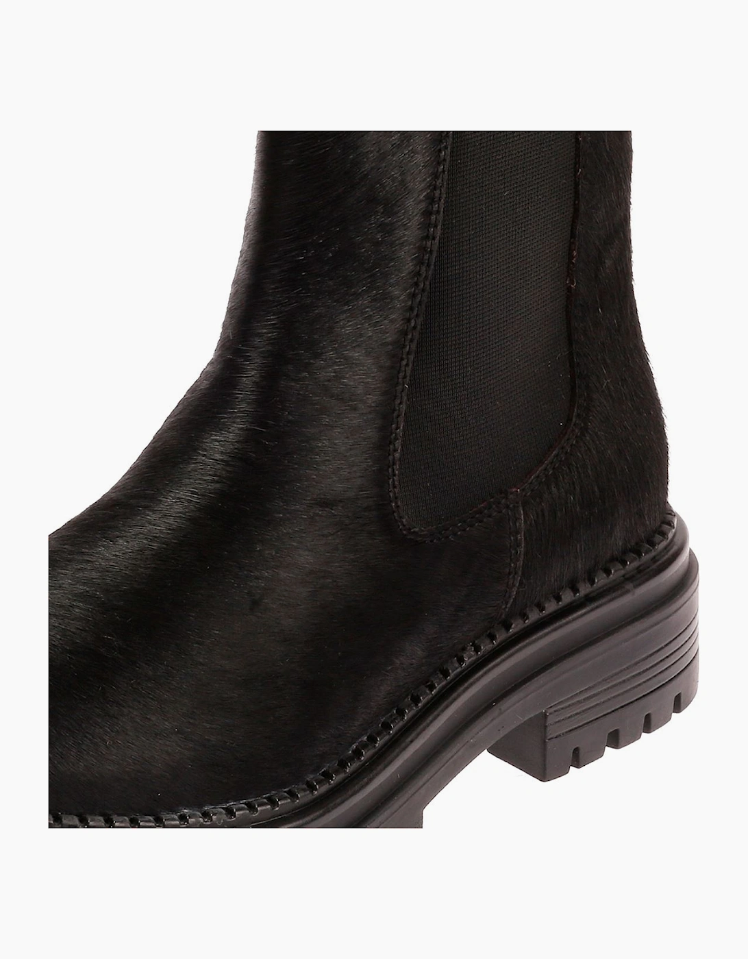 Osprey London The Hampton Chelsea Leather/Pony Hair Women's Black/Olive Boots