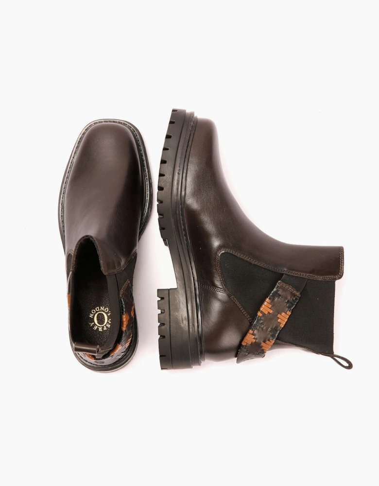 Osprey London The Guildford Chelsea Leather Women's Chocolate Boots