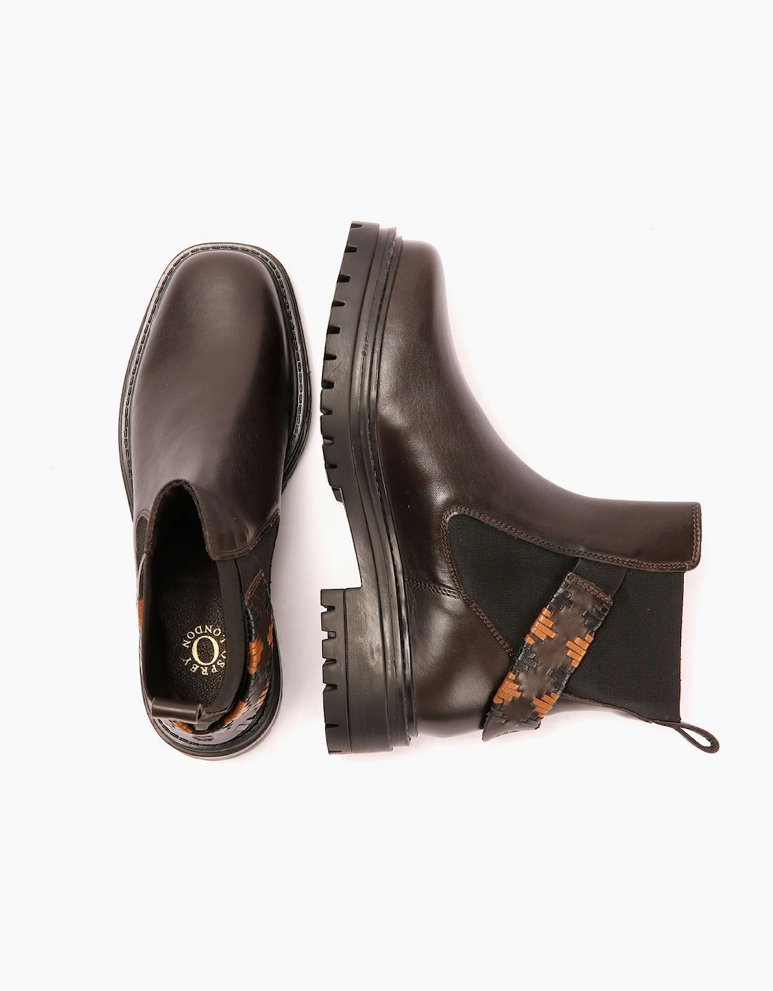 Osprey London The Guildford Chelsea Leather Women's Chocolate Boots