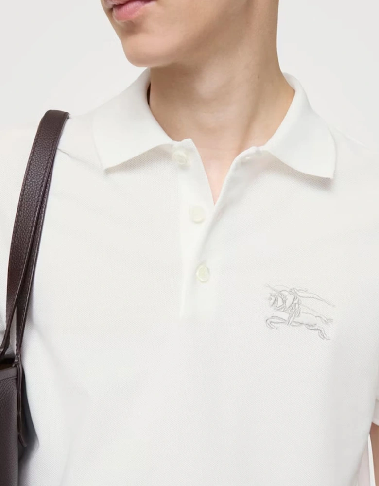Burberry Knight Cotton Polo-Shirt White