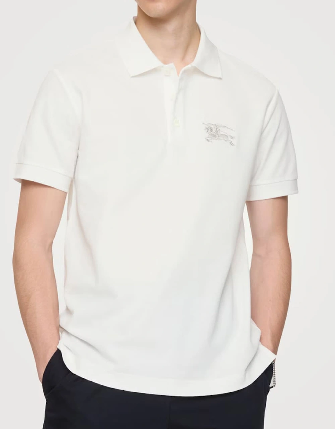 Burberry Knight Cotton Polo-Shirt White