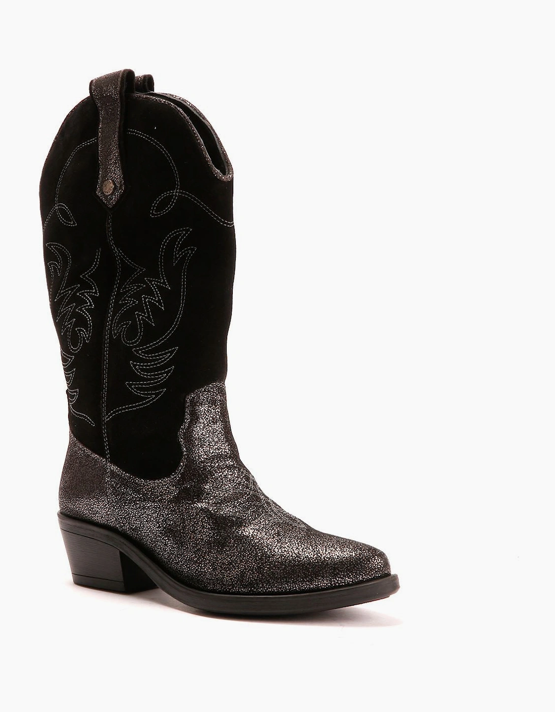 Osprey London The Louisiana Leather Women's Black/Gunmetal Boots