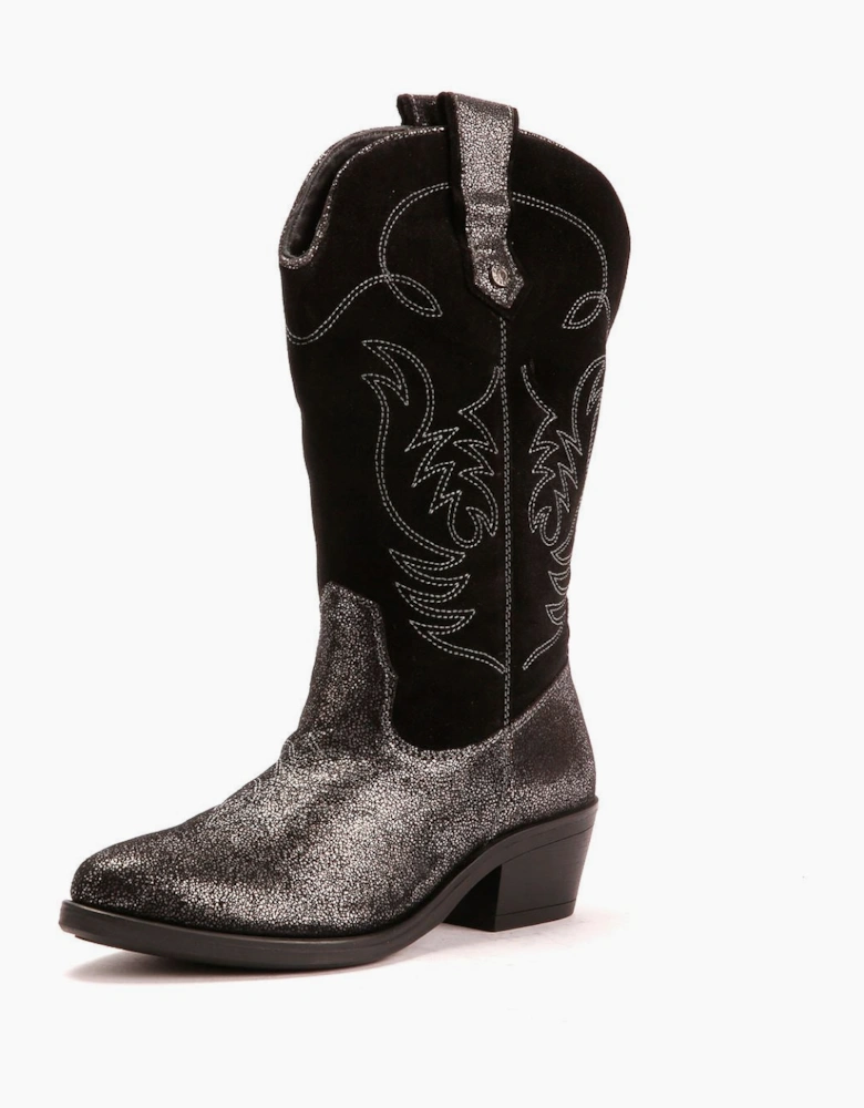 Osprey London The Louisiana Leather Women's Black/Gunmetal Boots