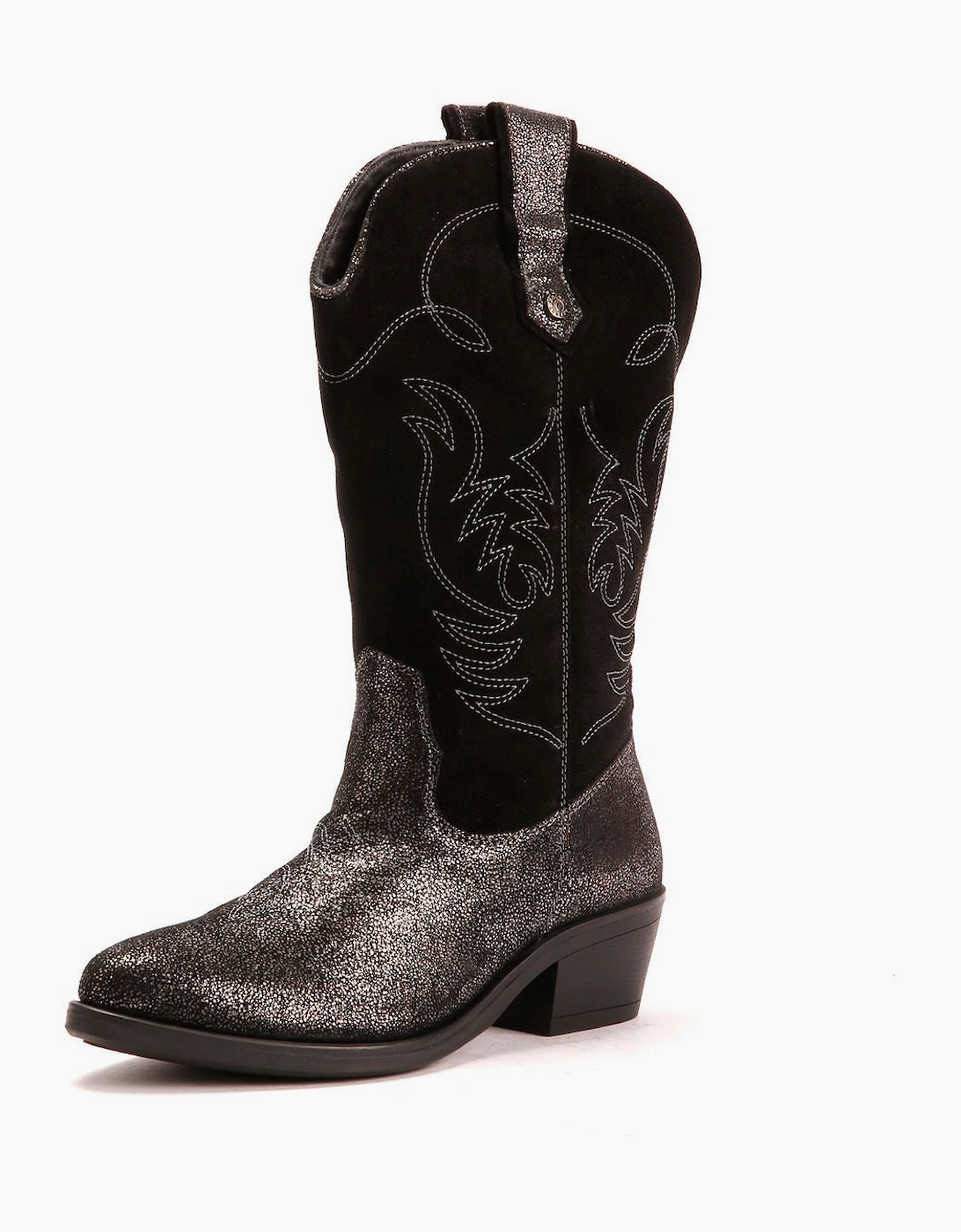 Osprey London The Louisiana Leather Women's Black/Gunmetal Boots