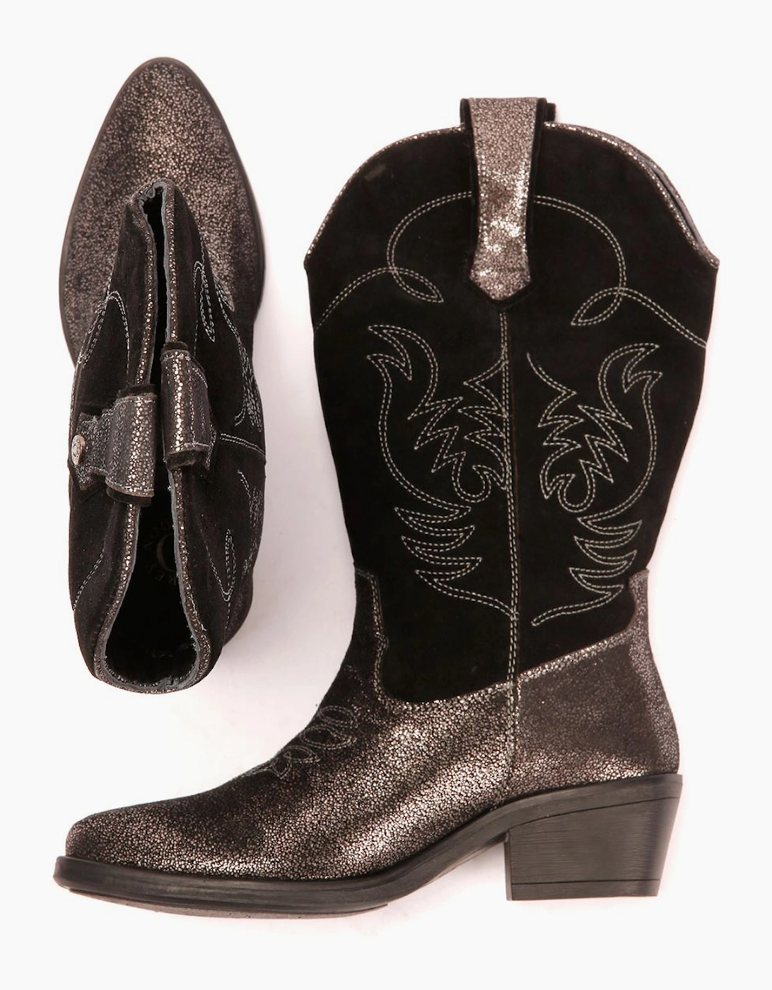 Osprey London The Louisiana Leather Women's Black/Gunmetal Boots