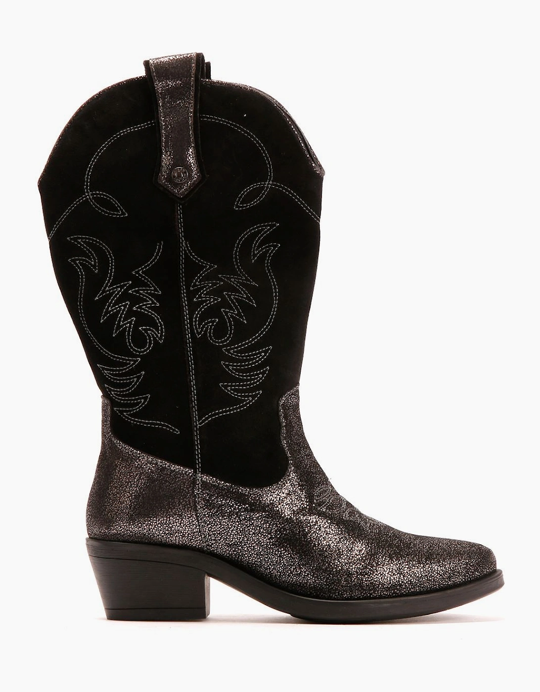 Osprey London The Louisiana Leather Women's Black/Gunmetal Boots