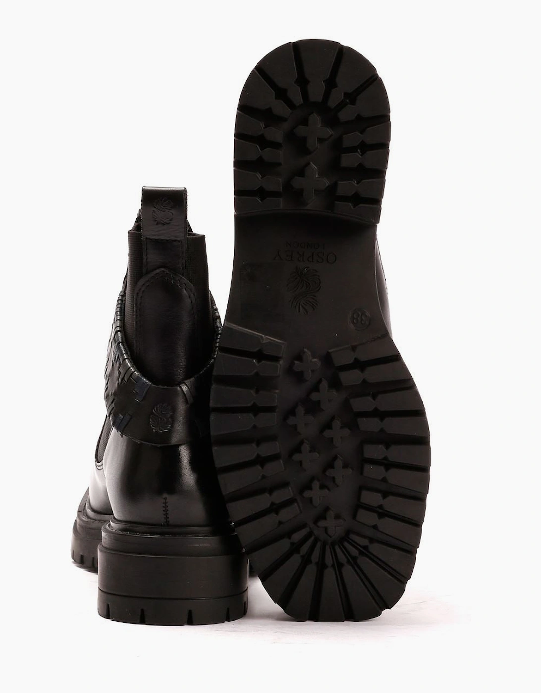 Osprey London The Guildford Chelsea Leather Women's Black Boots