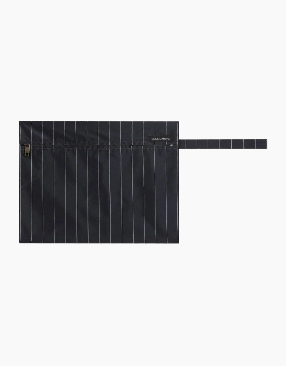 Dolce & Gabbana Paparazzi Logo-Patch Pinstripe Swim Shorts