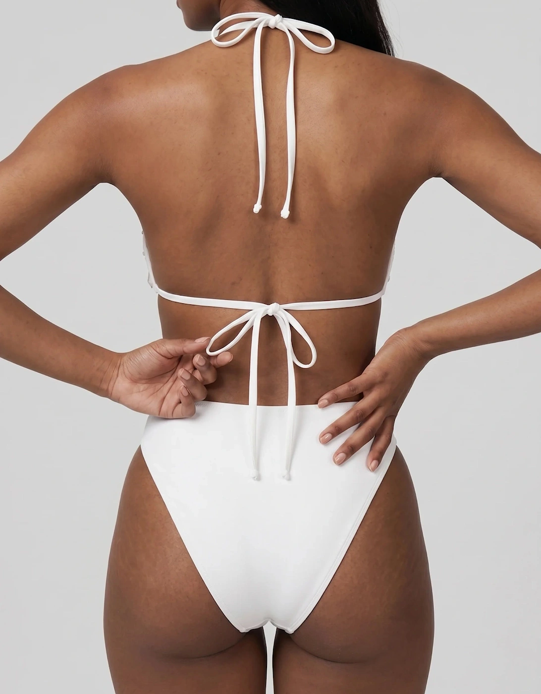 Calliope Luxury Crystal Bikini Bottom Aqua & White