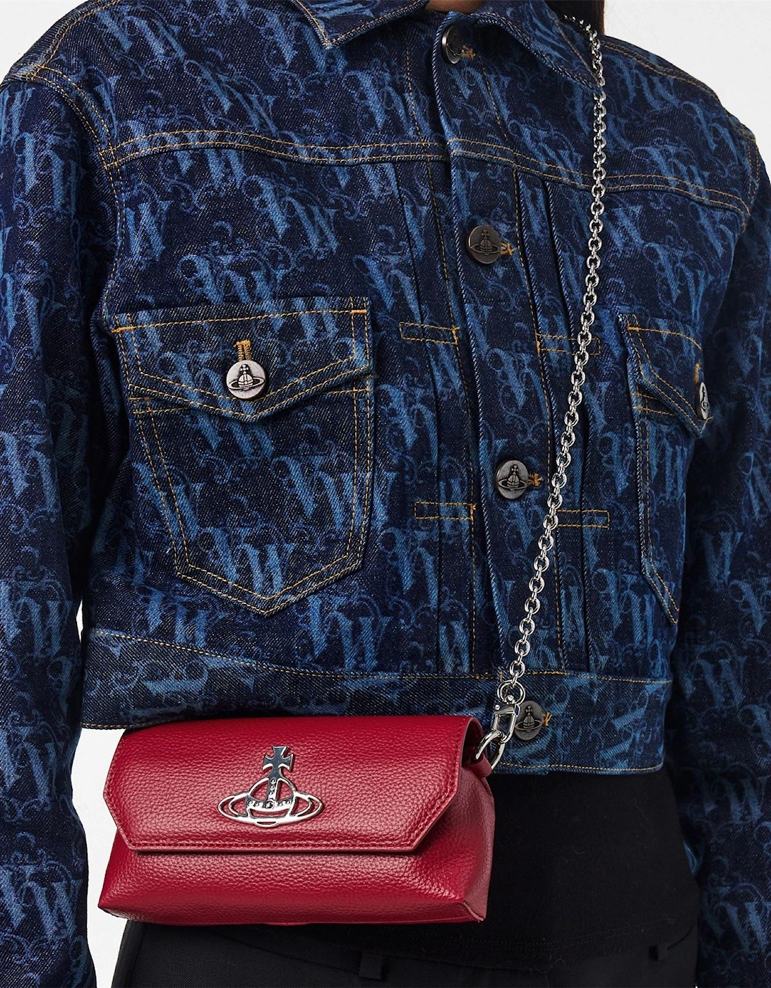 Womens Viv Mini Chain Pouch Clutch Bag