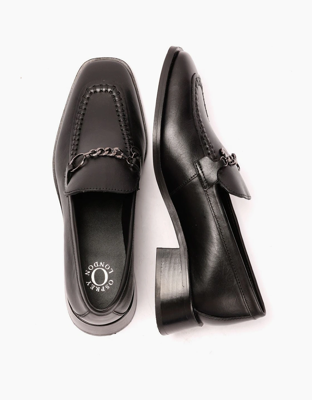 Osprey London The Islington Leather Women's Black Loafers