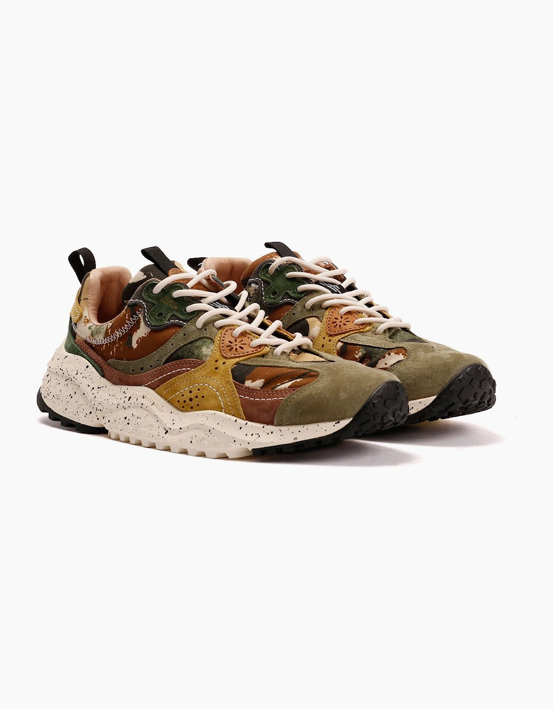 Flower Mountain Wave Suede Men's Camouflage Trainers, 9 of 8