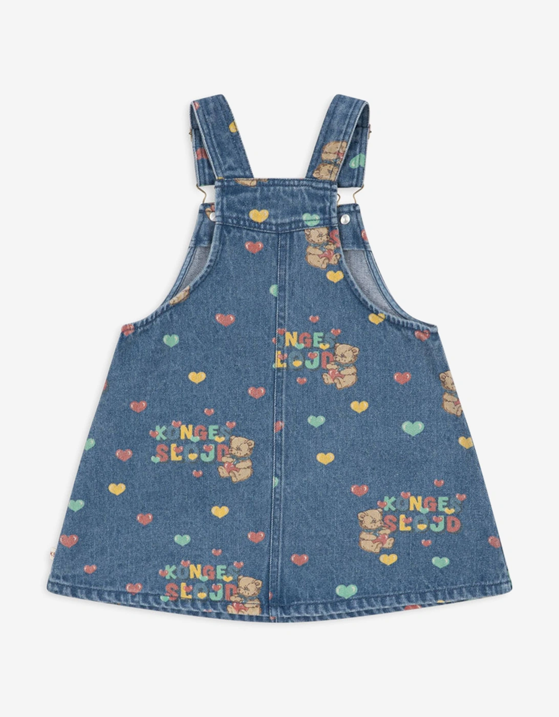 Konges Sløjd Girls Magot Denim Overall Dress in Blue