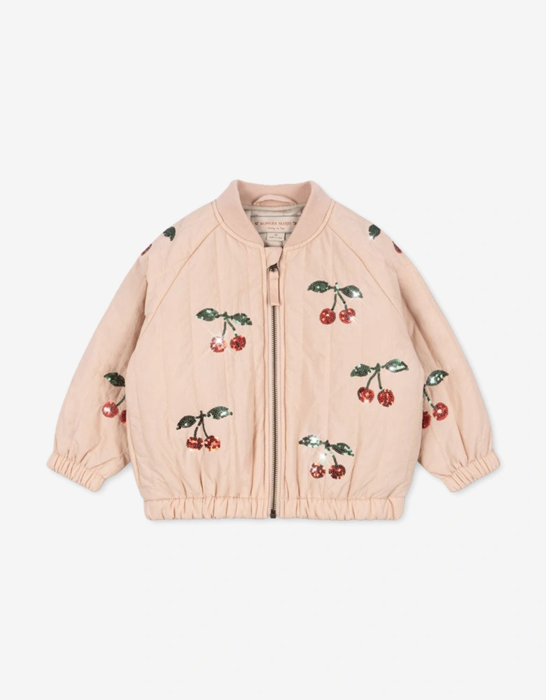 Konges Sløjd Girls Juno Sequin Bomber Jacket in Pink