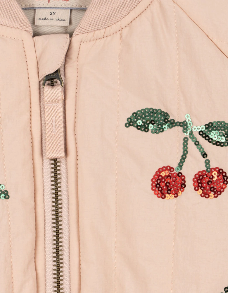 Konges Sløjd Girls Juno Sequin Bomber Jacket in Pink