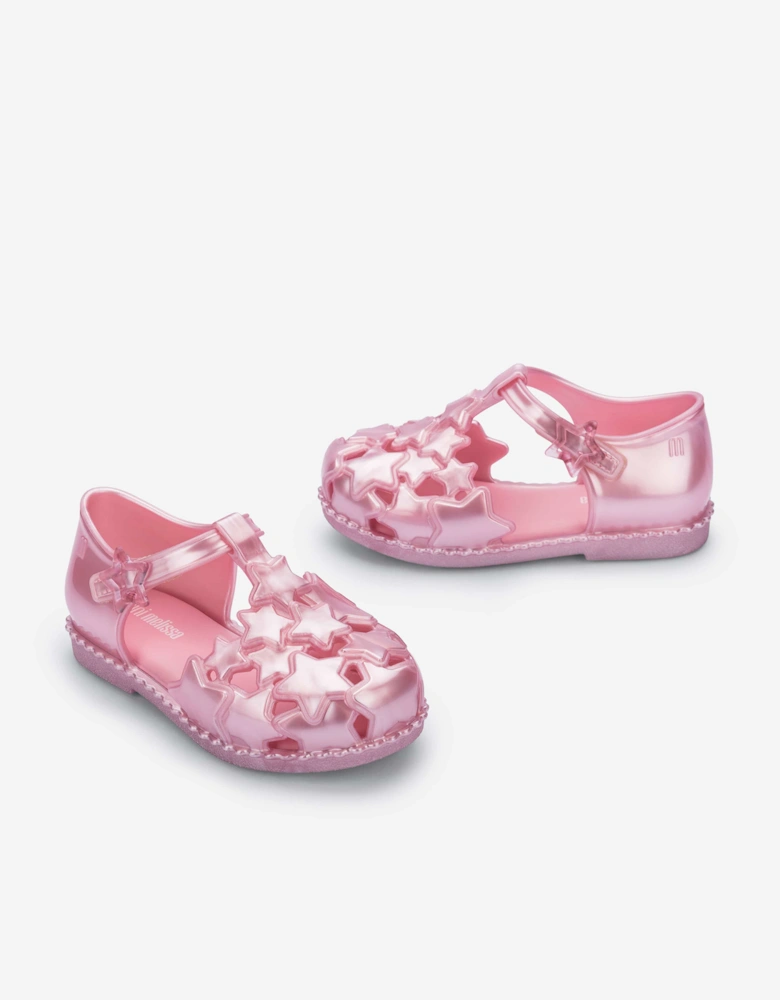 Mini Melissa Girls Starry Sandals in Pink