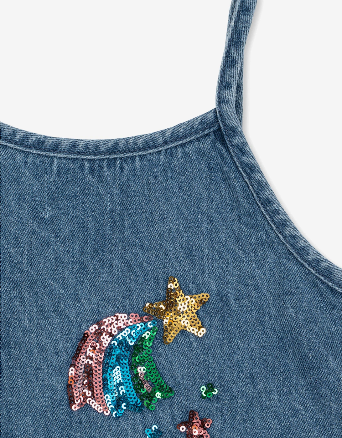 Konges Sløjd Girls Magot Sequin Strap Dress in Blue