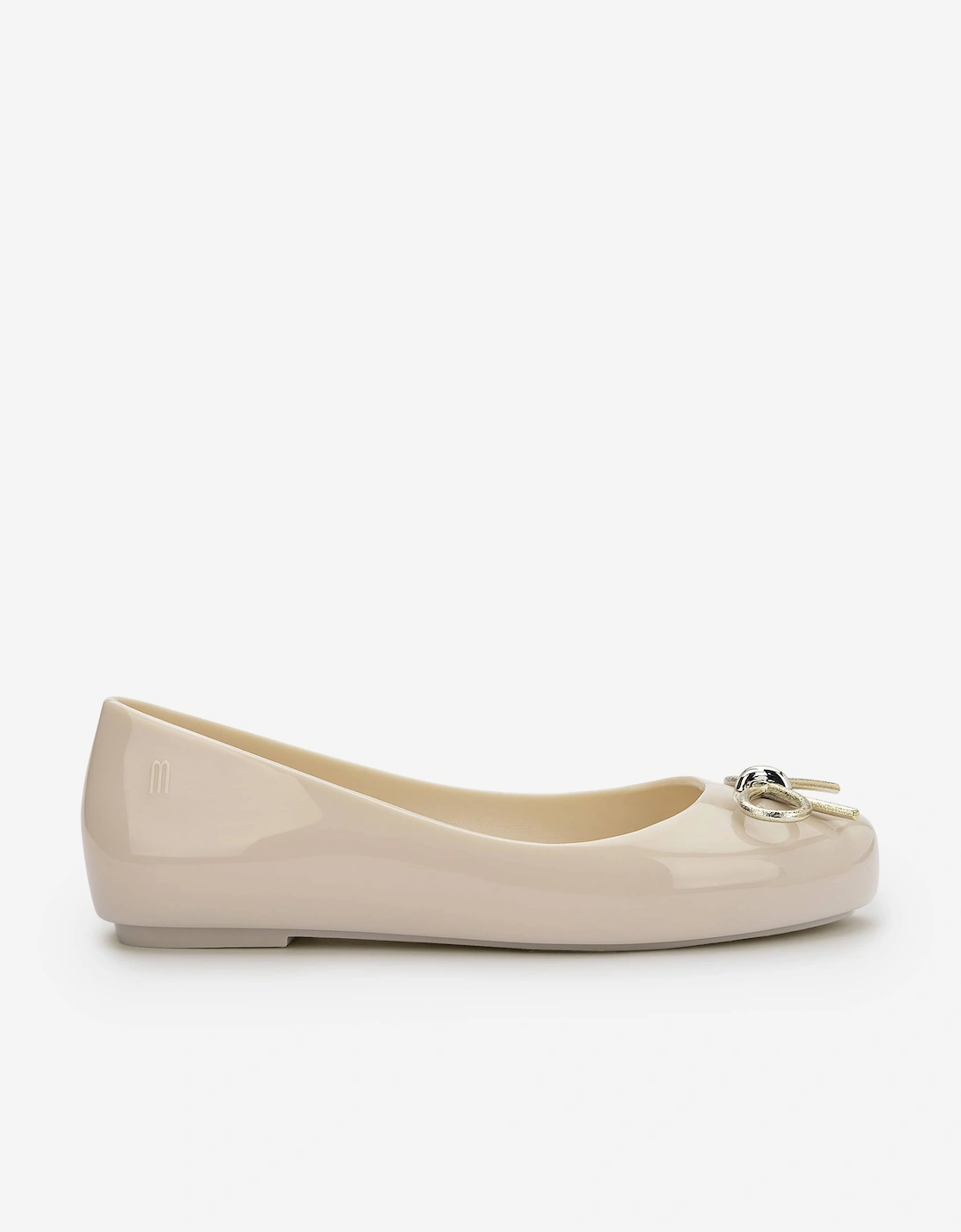 Mini Melissa Girls Sweet Love Chrome Ballerinas in Ivory, 5 of 4