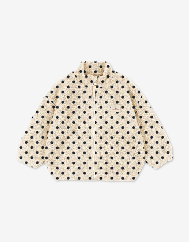 Konges Sløjd Girls Jody Embroidery Teddy Jacket in Beige
