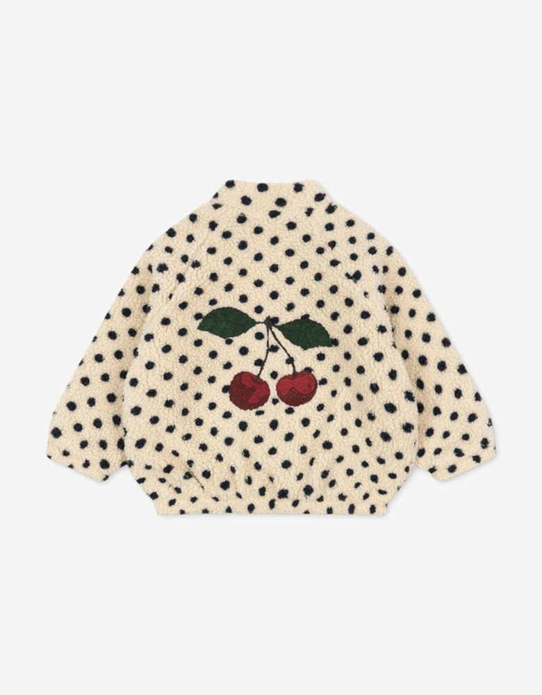 Konges Sløjd Girls Jody Embroidery Teddy Jacket in Beige