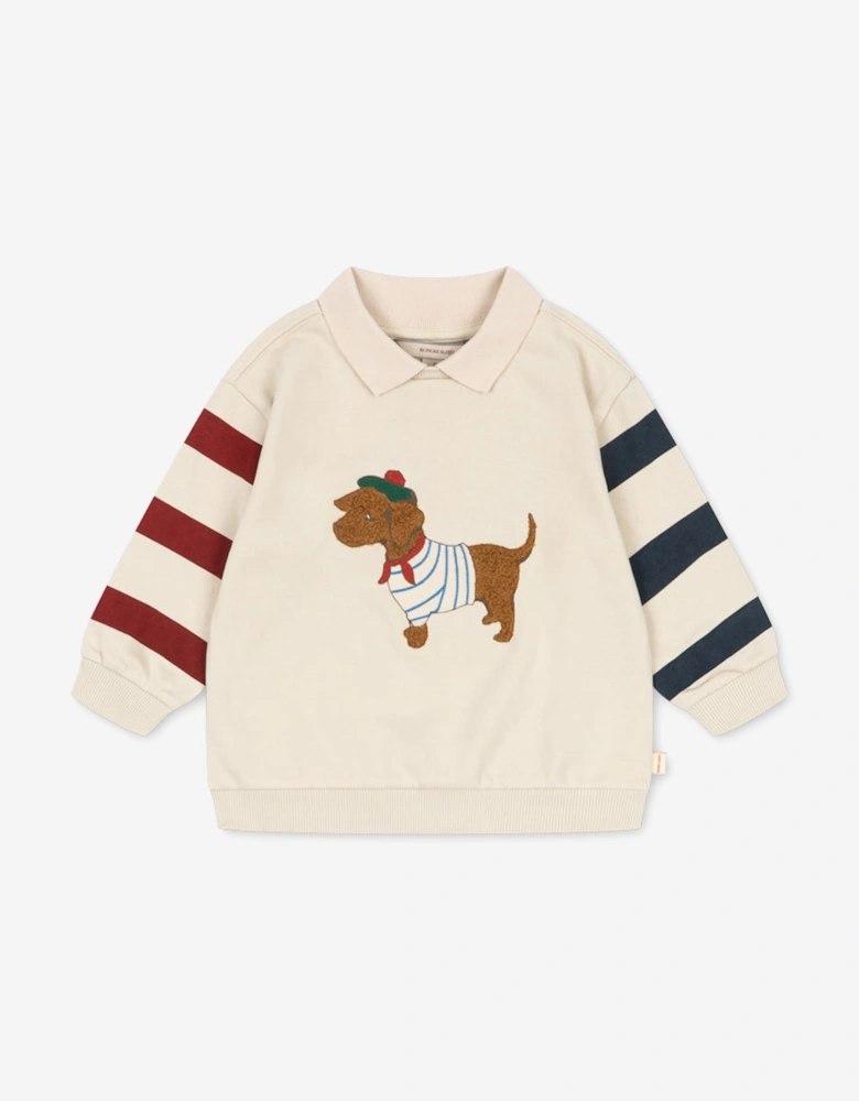 Konges Sløjd Boys Spotty Sweatshirt in Ivory