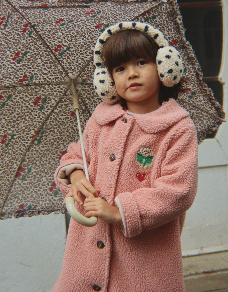 Konges Sløjd Girls Jody Teddy Earmuffs in Beige