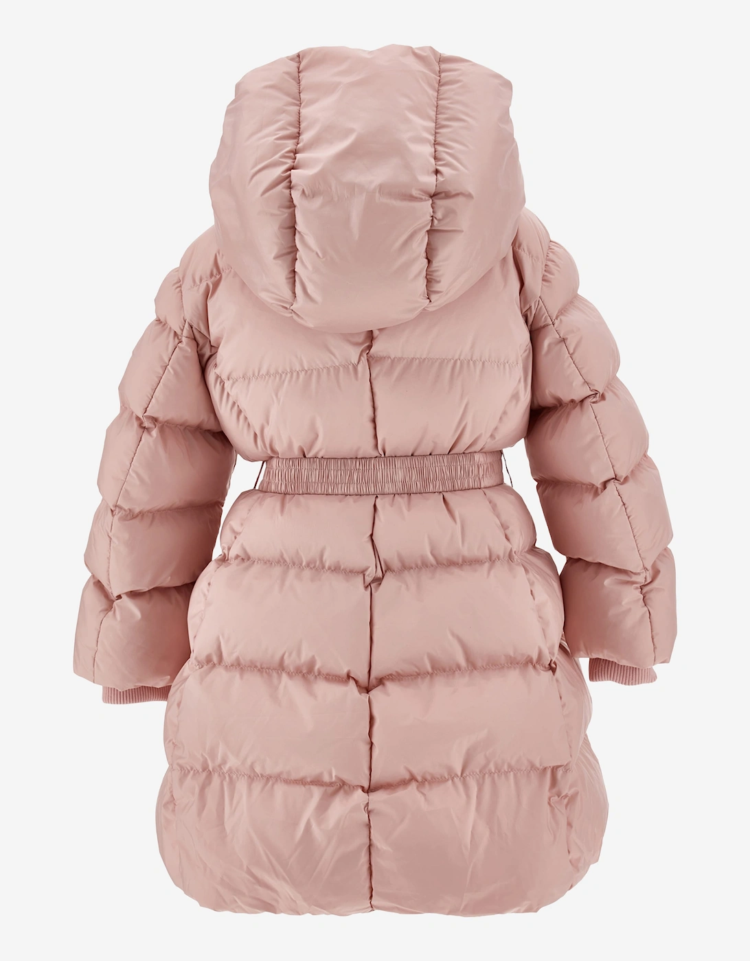 Monnalisa Girls Puffer Coat with Belt in Pink