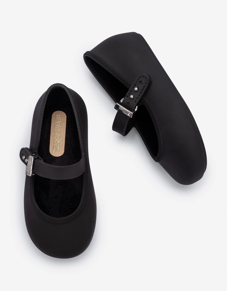 Mini Melissa Girls Soft Ballerinas in Black