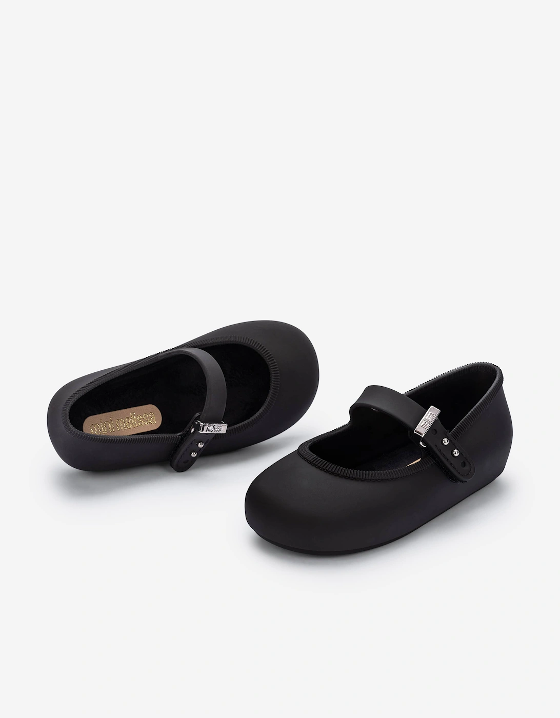 Mini Melissa Girls Soft Ballerinas in Black