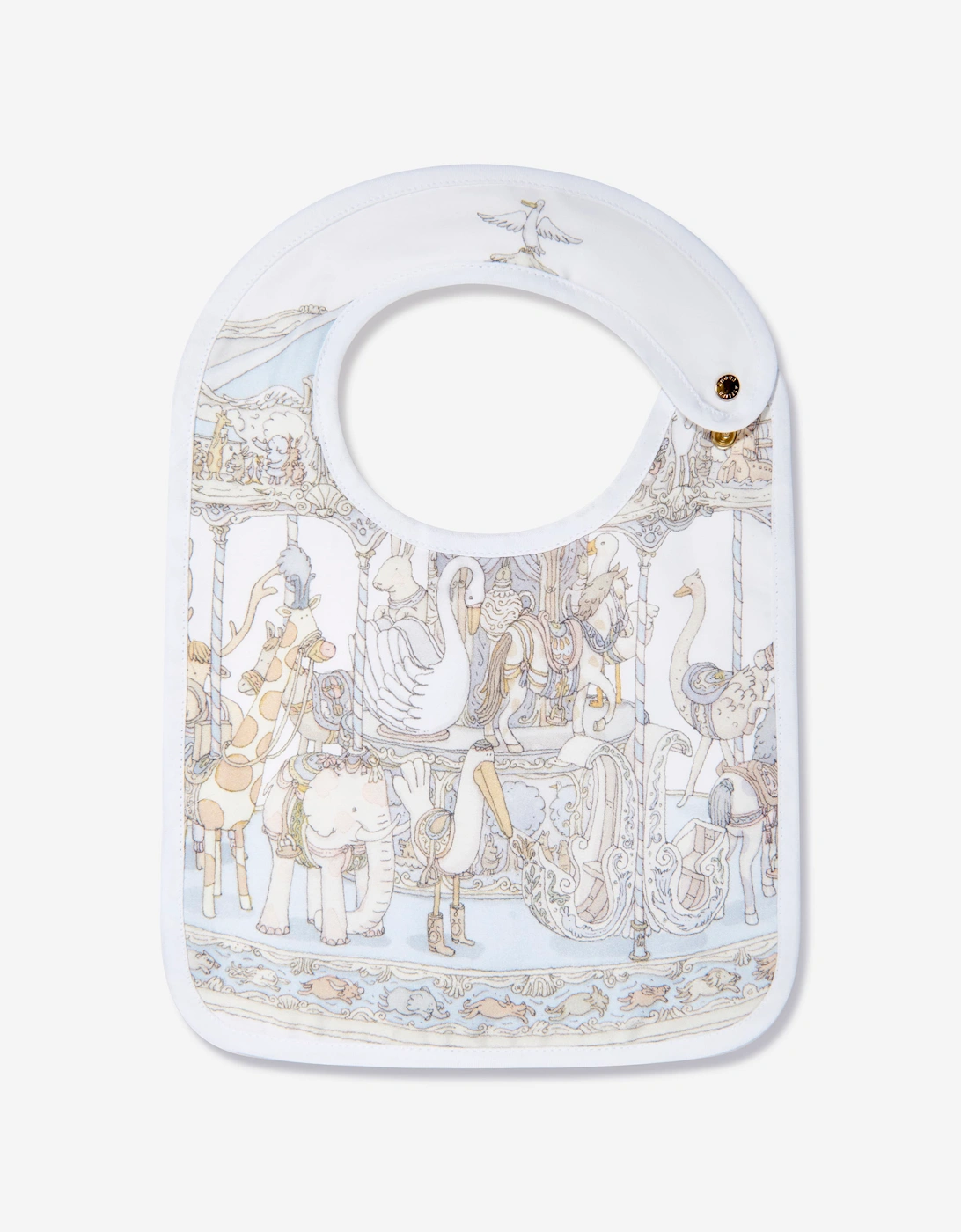Atelier Choux Baby Boys Carousel Swaddle And Satin Bib Gift Set in Blue