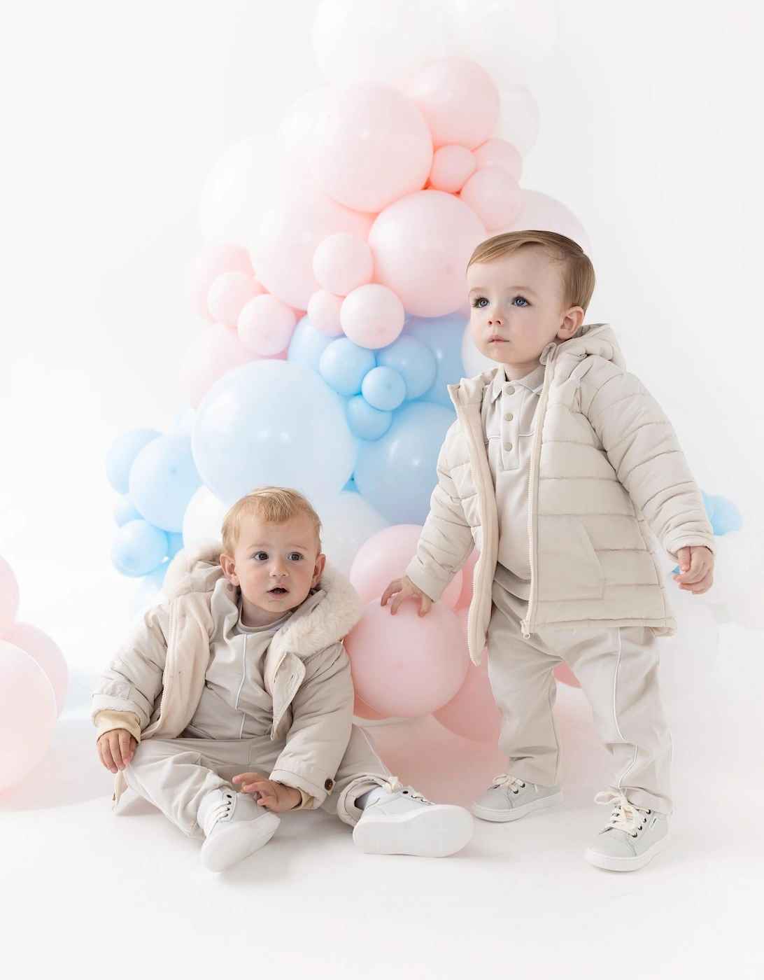 Boys Beige Puffer Coat