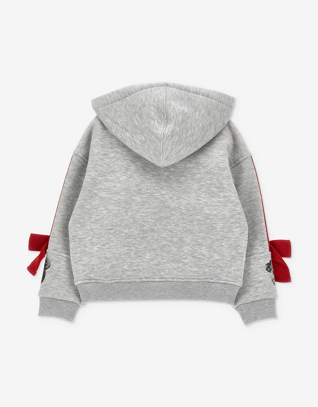 Monnalisa Girls Bow Bear Zip Up Top in Grey
