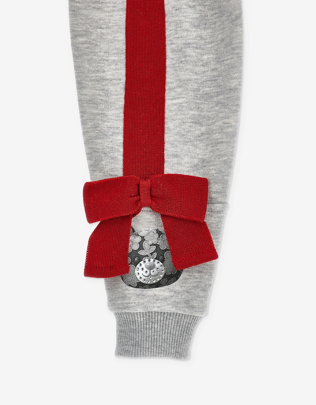 Monnalisa Girls Bow Bear Zip Up Top in Grey
