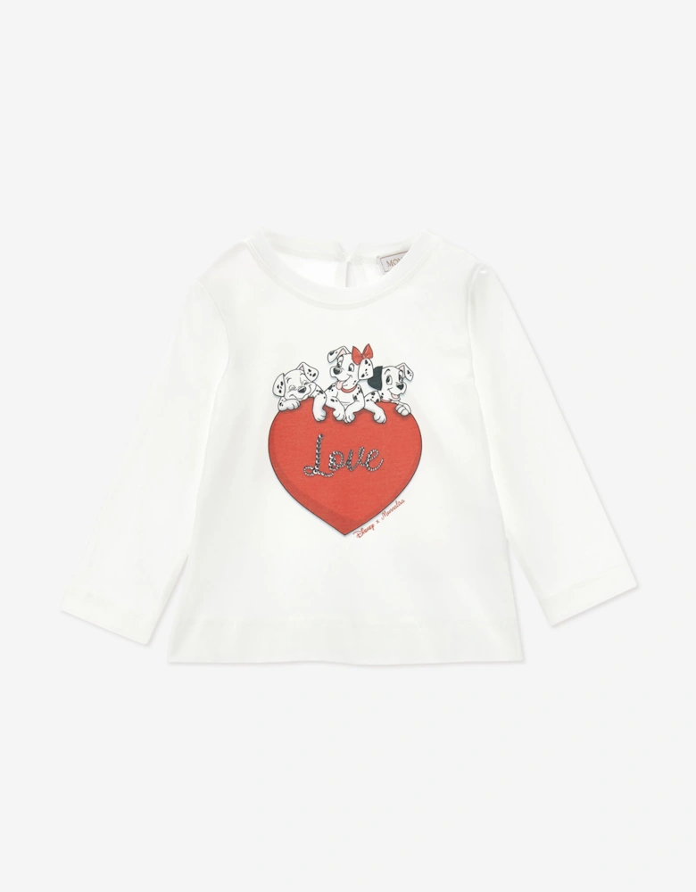 Monnalisa Baby Girls Disney 101 Dalmations T-Shirt in Ivory
