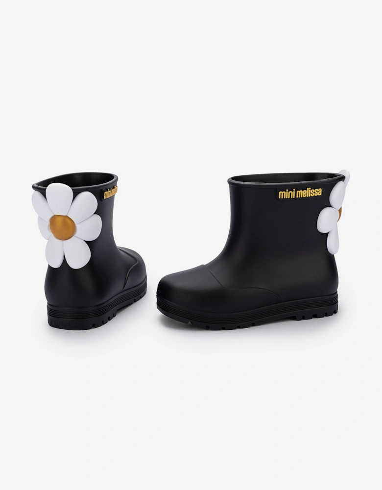 Mini Melissa Girls Bloomy Wellies in Black